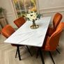 marble look dining table with chairs on special offer Image 3