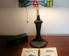 New Tiffany Bankers Lamp  Dragonfly Stained Glass