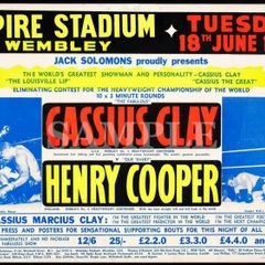 Boxing Poster Cassius Clay v Henry Cooper Empire Stadium Wembley 1963 A3 Size Replica