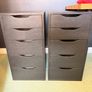 2x IKEA Alex Drawers Black Image 2