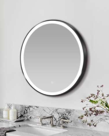 EX Display Black Round LED bathroom mirror