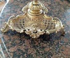 Vintage brass ink well