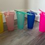 reusable cup with lid and straw Image 2
