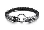 Leather Surfer Punk Gothic Steel Bracelet Men Jewellery Dragon Head Design Bracelet
