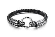Leather Surfer Punk Gothic Steel Bracelet Men Jewellery Dragon Head Design Bracelet