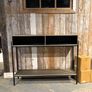 console table solid wood metal clad Image 4