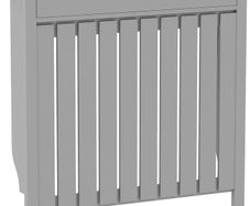 Radiator Cover with Drawer, Vertical Slatted Grill, Industrial MDF Wood Cabinet Shelf Heating Cover for Living Room, Bedroom, Hallway, Small, 88.5 x 19 x 93cm, Grey
