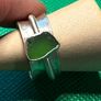 Handmade sterling silver spinner ring with green sea glass. Size M Image 4