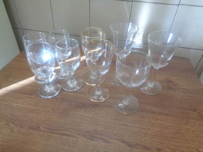 Assortment of Stemmed Glasses x 9 for Sale