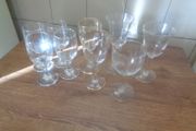 Assortment of Stemmed Glasses x 9 for Sale