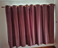 Rose coloured curtains X 2 pairs