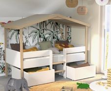 Santina Single (3') 2 Drawer House Beds Loft Bed