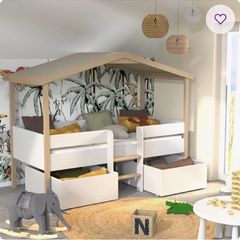 Santina Single (3') 2 Drawer House Beds Loft Bed