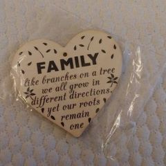 Bnwt family wooden heart