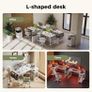 Small L Shaped Desk with Power Outlets,120x70 cm Image 8