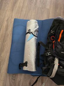 camping bag and mat