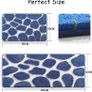Microfibre Bath Mat 50x80 CM, Ultra Soft Bathroom Mat, Cobblestone Bath Mats for Bathroom, Living Room and Bedroom, Royal Blue & White Image 2