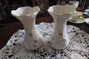 Two Beleek Shamrock Vases