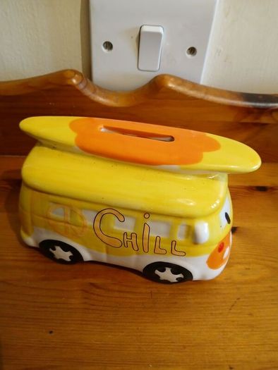 Ceramic Volkswagen Camper Money Box