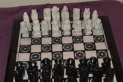 Vintage Wooden Chess Board with Carved Soapstone pieces