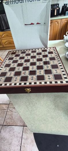 Egyptian Pharaoh Chess Set - Luxurious Chess board mother of pearl inlay Egyptian handmade and Metal Pieces
