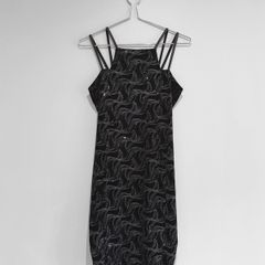 Pre Owned Quiz Vintage 90s Glitter Swirl Mini Dress