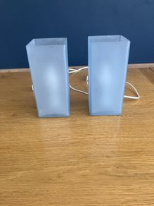 Pair of matching glass table lamps