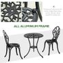 3PCs Garden Table Set Bistro Set Round Table with Umbrella Hole and 2 Chairs for Outdoor Indoor Patio Balcony Aluminium Image 5
