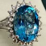Topaz & White Zircon Statement Halo Ring Image 3