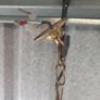 Brass ceiling light, five glass shades, heavy, D18 Image 5