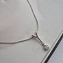 Necklace sterling silver with sparkle stone pendant Image 2