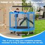 55 Trampoline for Kids with Enclosure Trampoline with Adjustable Gymnastics Bar & Toys Image 5