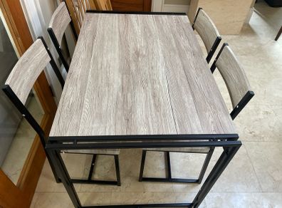 Good Sturdy 3.5Ft Kitchen Dining Table & 4 x Chairs Set - Can Deliver
