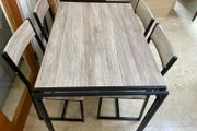Good Solid 3.5Ft Kitchen Dining Table &amp; 4 x Chairs Set - Can Deliver