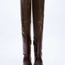Zara Leather Tall Over The Knee Boots Image 4