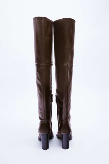 Zara Leather Over The Knee Boots