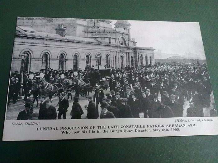 Post card Constable Sheahan RIC Dublin Ireland Irish railway station DMP