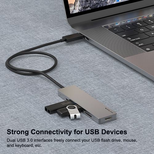 Wavlink USB-C Travel Universal Mini Dock USB Hub & HDMI UHD/4K@30Hz & TF/SD Card Reader & PD Power Adapter (UHP3407) (Brand New/Warranty)