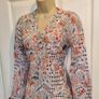 White, Blue and Red Floral Silk and Cotten Mix Tunic Top from M&S size 10 Image 3
