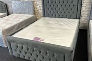 Dark grey Hilton Bed Frame with Mattresses
