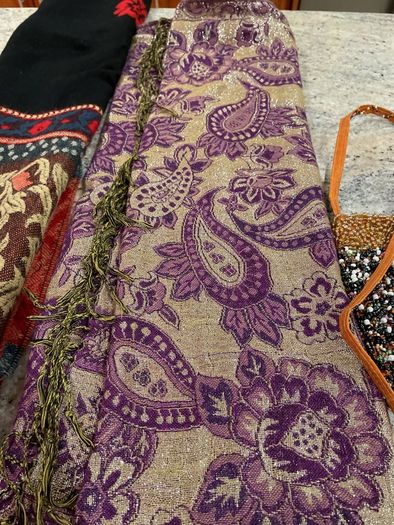 ladies scarfs and beaded bag