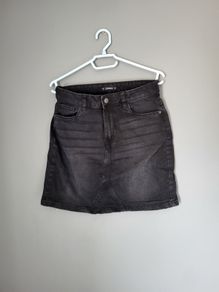 Black jeans mini skirt 36 8 S