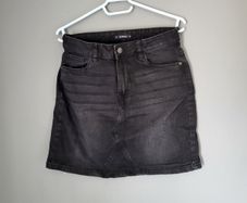 Black jeans mini skirt 36 8 S