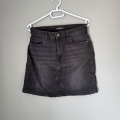 Black jeans mini skirt 36 8 S