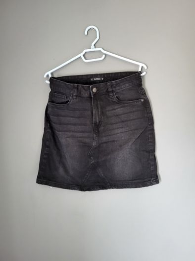 Black jeans mini skirt 36 8 S