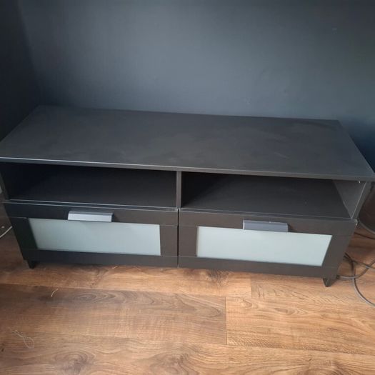 Large black TV unit / media console in good used condition.
