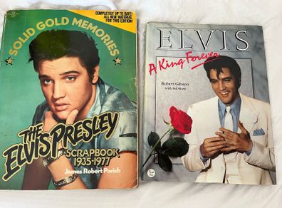 2x Elvis Presley Books Solid Gold Memories and a King Forever
