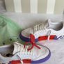 Off-White/White & Purple Sneakers Image 4