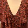 Topshop Animal Print Tie Front Peplum Top UK6 Image 3