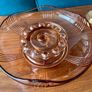Vintage Art Deco Pink Depression Glass Float Flower Bowl Centrepiece with Frog Image 9